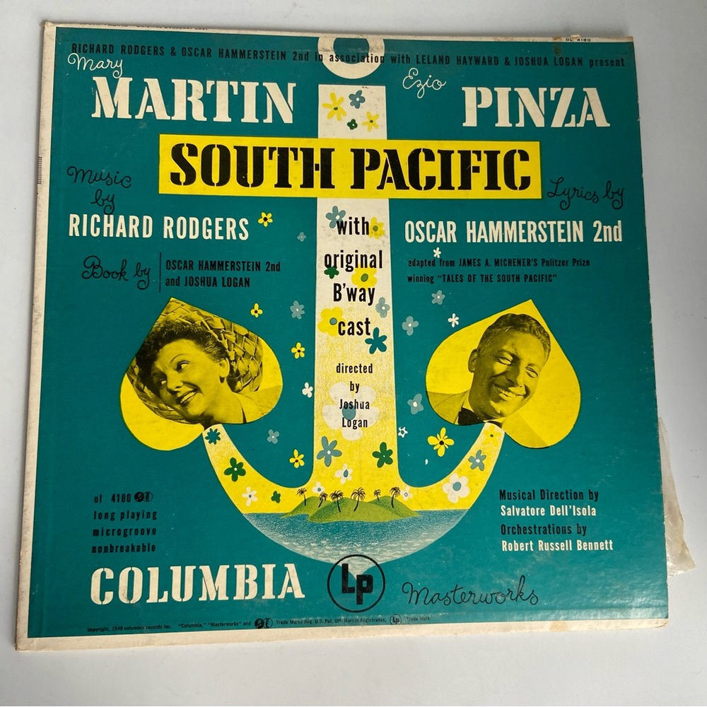 South Pacific Original Broadway Recording on Vinyl Record